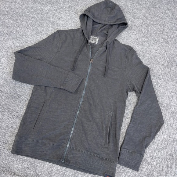 Faherty Other - Faherty Hoodie Men Small Charcoal Gray Full Zip Sunwashed Organic Cotton NEW